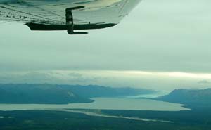 First large glacier (Tazlina G.) appearing at the horizon 